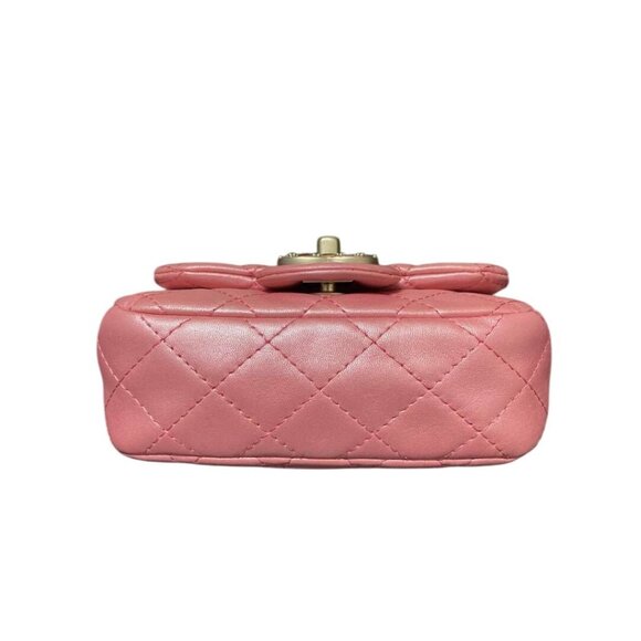 RARE Authentic CHANEL Lambskin Quilted Precious Jewel Mini Flap Bag Pink - Picture 8 of 16